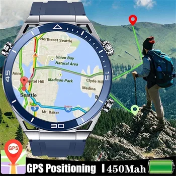 Новые Смарт-часы для мужчин NFC ECG + PPG Bluetooth Вызов GPS Спортивный трекер Компас IP68 Водонепроницаемые Бизнес-смарт-часы для Huawei Watch Изображение