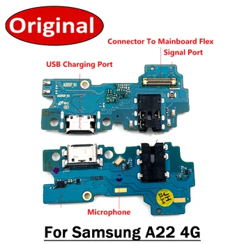 20 шт./лот, 100% Оригинальный Новый док-разъем, USB Зарядное устройство, порт для зарядки, гибкий кабель для Samsung Galaxy A22 4G Изображение
