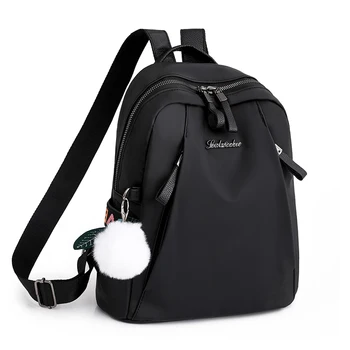 Модный женский повседневный спортивный рюкзак из нейлоновой ткани с защитой от кражи, новый простой классический студенческий рюкзак большой емкости. Изображение