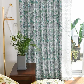 Современные свежие и простые шторы для гостиной Столовой Спальни Жаккардовая Затеняющая ткань Ткань для штор Изображение
