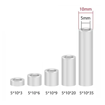 10 шт. Алюминиевая Распорная V-образная изолирующая колонна, отдельная стойка, Карантинное отверстие 5 мм, Запчасти для 3D-принтера Reprap Изображение