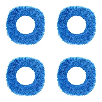 4X Одноразовая швабра, моющаяся, прочные сменные прокладки из микрофибры, тряпка для уборки пыли, для сухого и влажного пылесоса, синяя Изображение