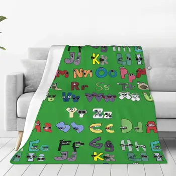 Одеяла с буквами злодея Abc из флиса для мальчиков, соответствующие Знаниям Злого Алфавита, Легкие Тонкие Пледы для автомобильного Дивана, Коврика для дивана-кровати Изображение