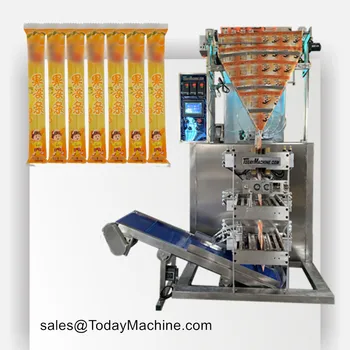 Автоматическая 3-полосная Многолинейная машина для розлива сахара 3 в 1 в пакетиках для кофейного порошка Изображение