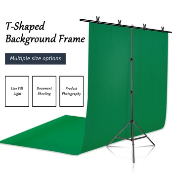 Задний План Т-образная подставка для штатива Задний План Зеленый Белый Черный Экран Однотонная рамка для фотостудии Реквизит для фотосъемки Изображение