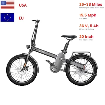 CAMORO DYU R1 Dropshipping Products 2022 EU US Warehouse 20-Дюймовый Складной Электрический Велосипед 48V E Bike 350W Citycoco Bike Для Взрослых Изображение