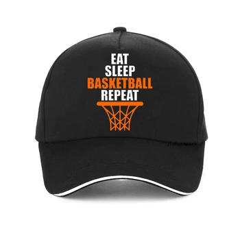 Забавная мужская шляпа Eat Sleep Basketball Repeat, Летние шляпы Дальнобойщика, мужские подарки на день рождения, шапки для папы, Повседневная регулируемая бейсболка Изображение