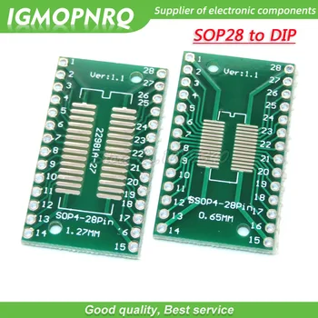 10ШТ TSSOP28 SSOP28 SOP28 к DIP28 Плата передачи DIP Pin Плата Адаптер Шага TSSOP-28 SSOP-28 SOP-28 к DIP-28 Изображение