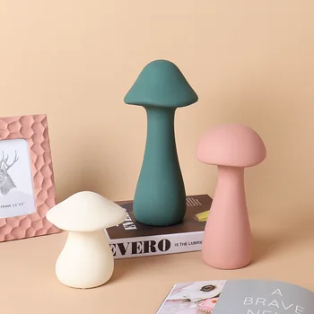Креативное керамическое украшение в виде грибов современная простая модель комнаты крыльца настольного украшения для дома Изображение