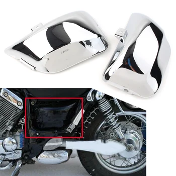 Хромированный Мотоциклетный ABS Обтекатель Боковой Крышки Батарейного Отсека для Yamaha Virago 400 500 535 XV400 XV500 XV535 Левый + Правый 1 пара Изображение