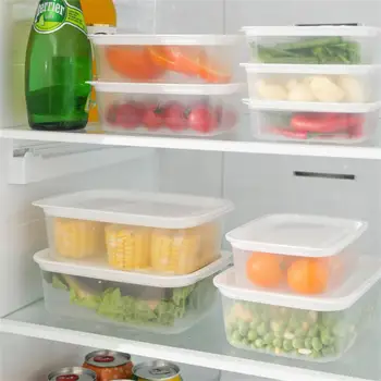 Ящик для хранения продуктов, Портативный Холодильник, Органайзер для хранения свежих фруктов и овощей, Прозрачный Кухонный ящик для хранения, контейнер Изображение