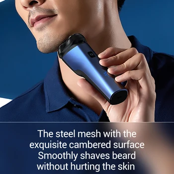 Электробритва Deerma TX100, Станок для бритья бороды Для мужчин, триммер для сухой и влажной бороды с 3D головкой, Перезаряжаемый Водонепроницаемый Челночный Корабль Изображение