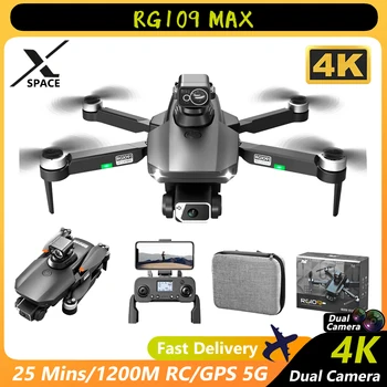 Новый Дрон RG109max GPS 4K HD С двойной камерой, автоматическое обхождение препятствий на 360 °, аэрофотосъемка, Бесщеточный мотор, Квадрокоптер, игрушки Изображение
