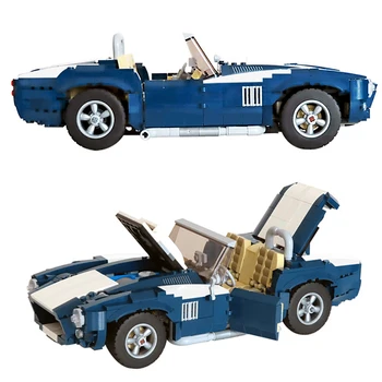 MOC Cobra Roadster Высокотехнологичные Скоростные Автомобили Строительные Блоки Модель Гоночного Суперкара Mustang Сборка Кирпичей Игрушки Подарки Для Детей Изображение