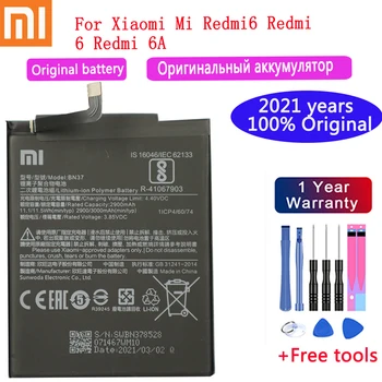 2021 Год xiao mi 100% Оригинальный Аккумулятор BN37 3000 мАч для Xiaomi Redmi 6 Redmi6 Redmi 6A Высококачественные Аккумуляторы для телефонов + Бесплатные инструменты Изображение