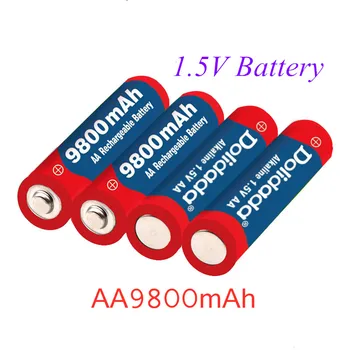 100% Новая аккумуляторная батарея AA емкостью 9800 мАч AA 1,5 В. Перезаряжаемая новая Alcalinas drummey для игрушечного светодиода Изображение