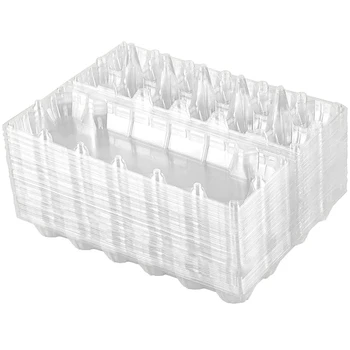 60 Упаковок пластиковых Картонных коробок для яиц Дешево Оптом, Одна Дюжина Прозрачных Пустых Картонных коробок для Куриных Яиц Изображение