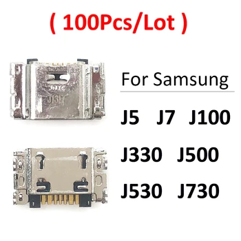 100 шт./лот, Micro Mini USB разъем для подключения зарядного устройства, Порт зарядки Samsung J1 J5 J7 J330 J530 J730 J1 J100 J500 Изображение