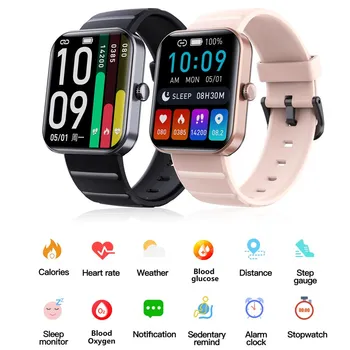 2023 Смарт-Часы с контролем уровня глюкозы в крови, Сахара, 24 Пульса, Мониторинг Давления Кислорода, Мужские И Женские Смарт-часы, Фитнес-Трекер для Xiaomi Изображение