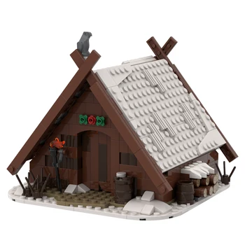 Авторизованный MOC-93063 Средневековый дом викингов, Средневековая деревня, строительные блоки MOC, набор (332 шт.) Изображение