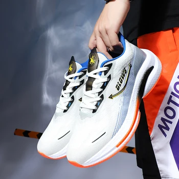 Легкая спортивная обувь для мужчин и женщин, уличные марафонские кроссовки для бега, пара теннисных туфель, спортивная обувь для прогулок, Размер 36-45 Изображение