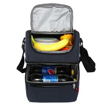 Простые и стильные термосумки для ланча, термосумка для ланча для детей, сумка для еды, сумка для пикника, сумка-холодильник, изолированный ланч-бокс Изображение