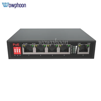 5-портовый POE-коммутатор 10/100 Мбит/с Smart Standard Switcher 30 Вт VLAN с IEEE802.3af/at для IP-камеры, NVR, видеонаблюдения Изображение
