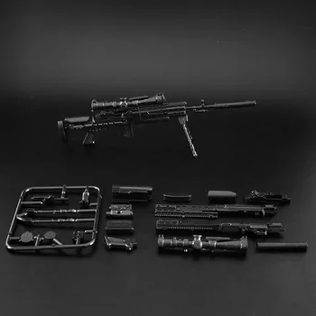 Масштаб 1: 6 MK14 MODO Снайперская Винтовка с Черным Пластиковым Покрытием В Сборе Модель Пистолета 4D Военные Аксессуары для 12 
