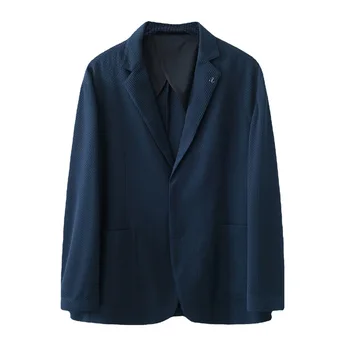 5647-2023 Осенне-зимний новый продукт, мужской костюм, деловой, повседневный, простой, в сетку, однобортный, западный жакет, мужское верхнее пальто Изображение