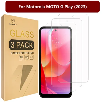 Mr.Shield [3 упаковки] Предназначен для Motorola MOTO G Play (2023) [Закаленное стекло] [Японское стекло твердостью 9H] Защитная пленка для экрана Изображение