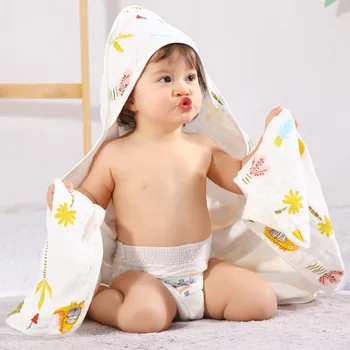 Хлопчатобумажное стеганое одеяло с капюшоном, ветрозащитный плащ для новорожденных, пеленальное полотенце, детский спальный мешок, хлопчатобумажное одеяло Изображение