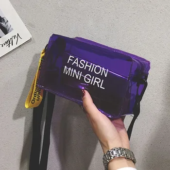 Женские Мини-сумки ярких Цветов для девочек, сумка-мессенджер, Прозрачная Желейная сумка, сумки через плечо, сумка через плечо Изображение