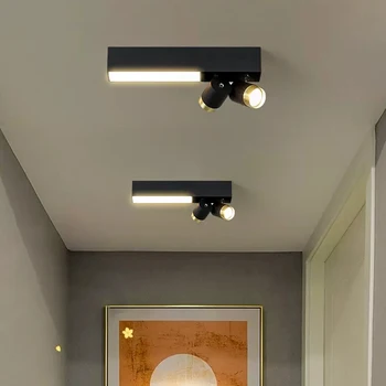 Современный светодиодный потолочный светильник, минималистичный прямоугольный внутренний светильник для кабинета, столовой, спальни, коридора, балкона, потолочный светильник Изображение