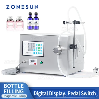 ZONESUN ZS-YTMP1S Полуавтоматическая машина для наполнения бутылок жидкостью Магнитный насос Для наполнения напитков Минеральными Духами, эфирными маслами, водой Изображение