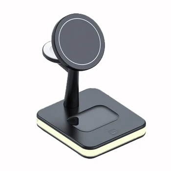 Магнитное Беспроводное Зарядное устройство мощностью 30 Вт 3 в 1 для Macsafe iPhone 12 13 14 Pro Max Mini Apple Watch Airpods, док-станция для Быстрой зарядки Изображение