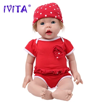 IVITA WG1515RH 50 см 4 кг Реалистичная Полностью Силиконовая Кукла-Реборн для Малышей, Игрушки для Новорожденных, Сопровождающий Рождественский Подарок для Детей Изображение