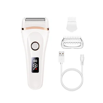Электрическое Бритье, Женское Бритье, USB Перезаряжаемый Триммер для бикини для всего тела, Водонепроницаемый ЖК-дисплей, влажное и сухое использование Изображение