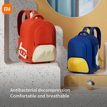 Новый Декомпрессионный Антибактериальный рюкзак Xiaomi Большой емкости, детский школьный рюкзак, легкий водонепроницаемый детский рюкзак 40л Изображение