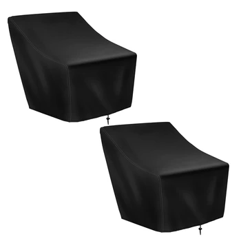 Чехлы для стульев для патио, 2 упаковки водонепроницаемых чехлов для мебели с глубоким сиденьем для гостиной на открытом воздухе, Чехол для одного садового дивана 27x31x40 дюймов Изображение