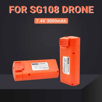 Оранжевый SG108 SG-108 GPS 4K Бесщеточный Радиоуправляемый Дрон Батарея Запасная Часть 7,4 В 3000 мАч Батарея для дистанционного управления SG108 SG-108 Дрон Изображение