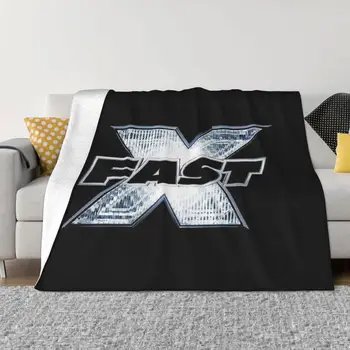 Одеяла Fast X Movie, чехол для дивана, Флисовый Коллаж с принтом, Портативные Легкие Тонкие Одеяла для домашнего дивана, коврик Изображение