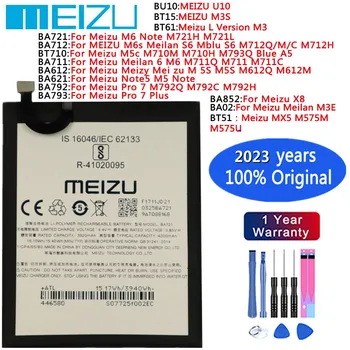 2023 Оригинальный Аккумулятор Для Meizu MX5 M575 M3E X8 Pro 7 Plus Note 5 M5 M5S M612 6 M6 M711 M3S M5c M6s 6T M721 M712 M710 Аккумулятор Изображение