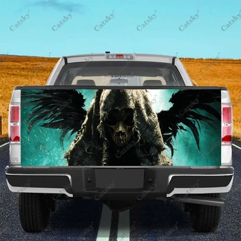 Наклейки на грузовик с черепом Смерти, наклейка на багажник грузовика, наклейка на бампер, графика для легковых автомобилей, грузовиков, внедорожников Изображение