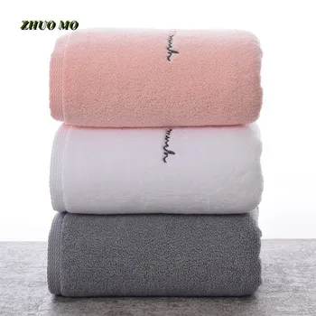 ZHUO MO-Банные полотенца из Египетского хлопка для взрослых, Банное полотенце для лица с вышитыми милыми буквами, Подарочные полотенца для влюбленных Изображение