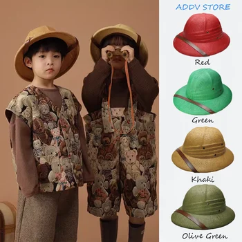 Защитный шлем для родителей и детей, Соломенная шляпа, Детская Шляпа Explorer, Стальной шлем для улицы, Вьетнамская Шляпа, Аварийный козырек Gorras Изображение