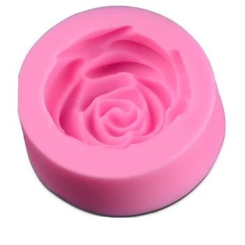 Новое поступление, 3D силиконовая форма для помадки торта в форме цветка розы, инструменты для украшения торта, формы для мыла, свечей D278 Изображение