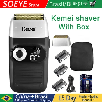 Kemei shaver Электробритва для мужчин, электрическая бритва для мужчин, электробритва, портативный триммер для бороды, профессиональный эпилятор для тела Изображение