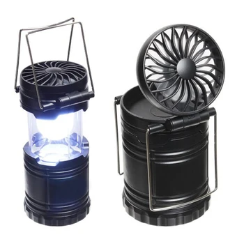Походный вентилятор для кемпинга, походная лампа с матовой поверхностью, портативный перезаряжаемый светодиодный фонарь, длительный срок службы батареи, сильный ветер Изображение