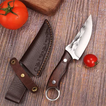 Кухонный нож Обвалочный Нож для Кемпинга на открытом воздухе Многофункциональный Рыболовный Нож для разделки мяса Охотничий нож с ножнами Портативные Ножи для очистки овощей Изображение