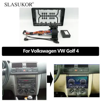 9 дюймов Для Volkswagen VW Golf, 4 провода, Плата управления, стереопанель, приборная панель, Установка DVD, Пластиковая рамка Изображение